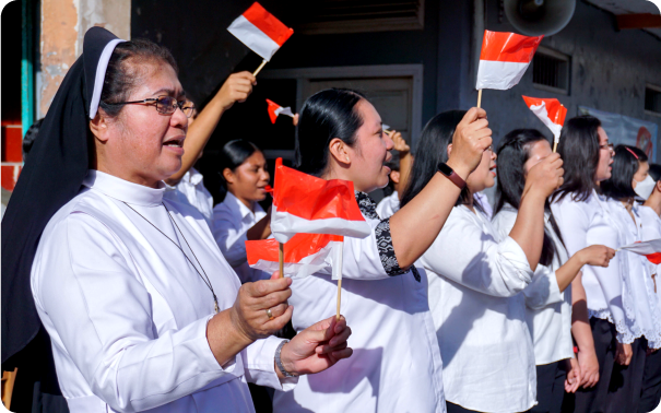 keluarga besar yayasan santo dominikus cimahi memperingati hut ri ke-78